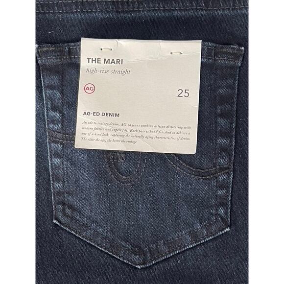 AG Wms Sz 25 The Mari Jeans High Rise Empire Wash Straight Premium Designer NWT - Picture 11 of 16
